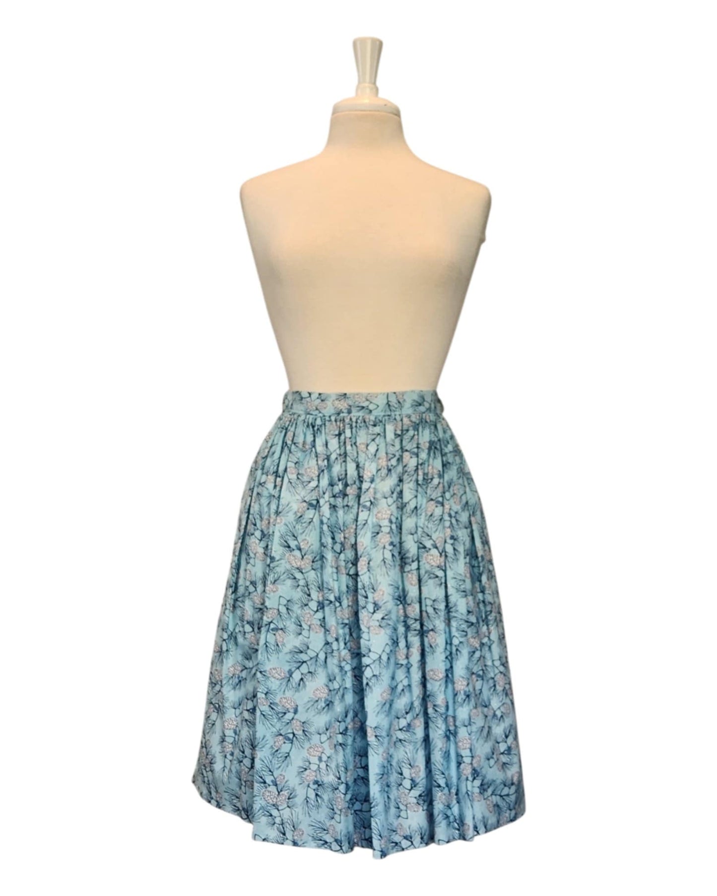 Blue Christmas Pines - 30" Pleated Skirt With Pockets