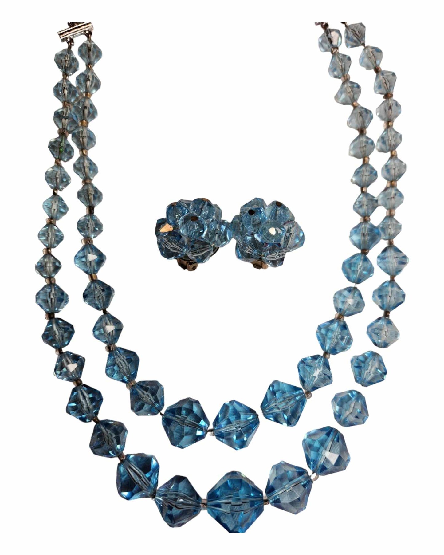 Vintage Aqua Blue Double Strand Set
