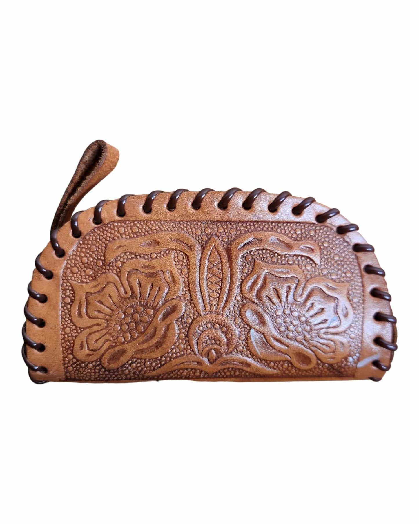 Leather Tooled Change Bag