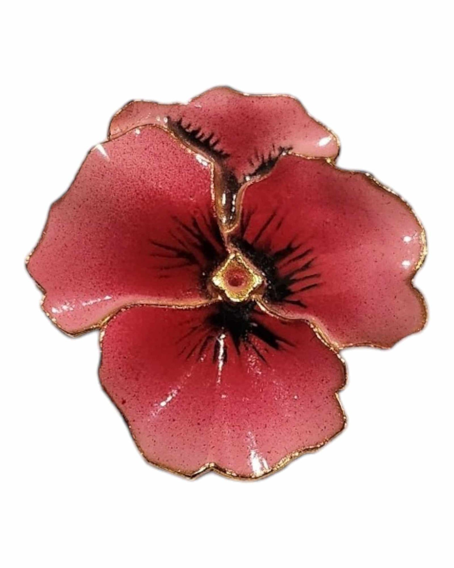 Vintage Pink Pansy Earring & Brooch Set