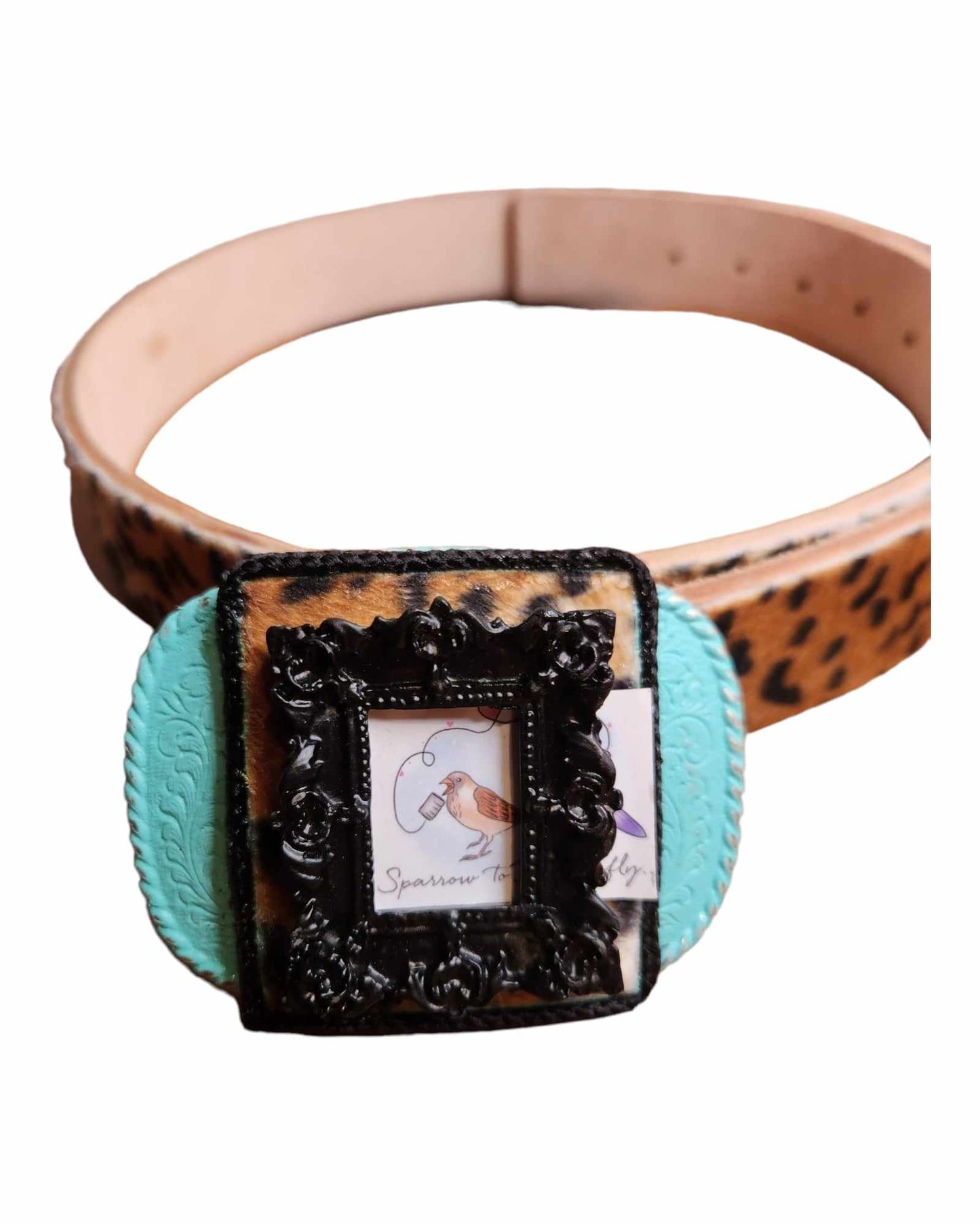 Framed Leopard Belt Buckle & Belt