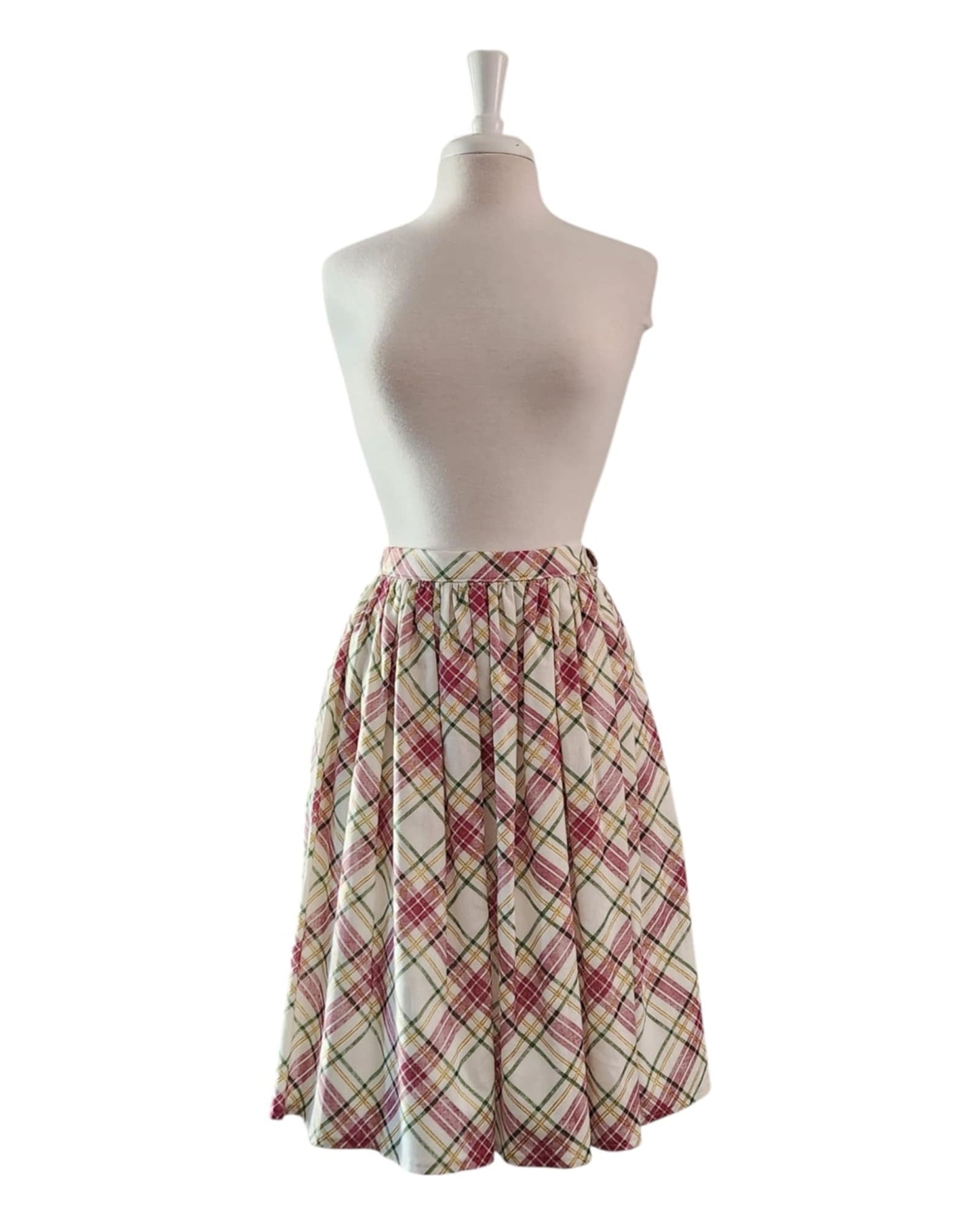 Christmas Plaid - 30" Pleated Skirt With Pockets