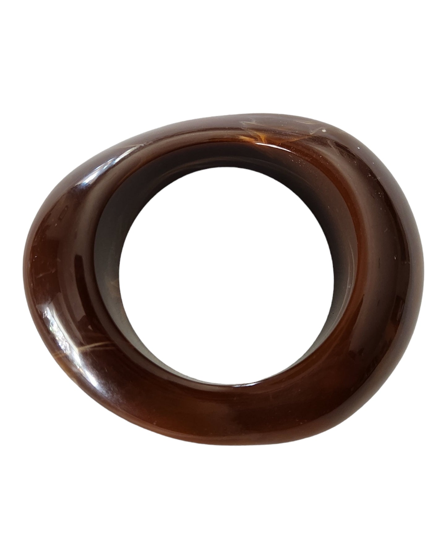 Asymmetrical Marble Brown Bangle