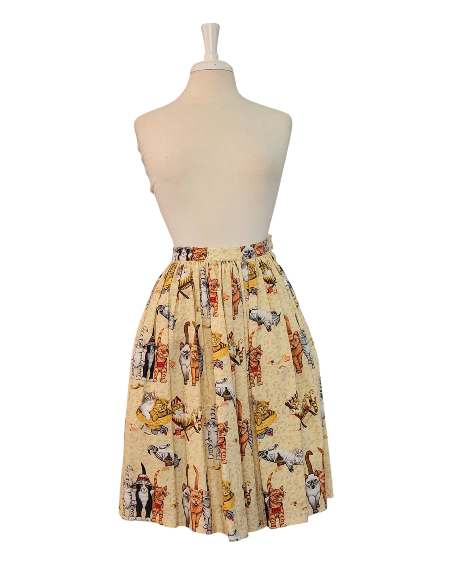 Crazy Cat Lady - 25" Pleated Skirt With Pockets