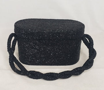 Vintage Black Micro Beaded Handbag