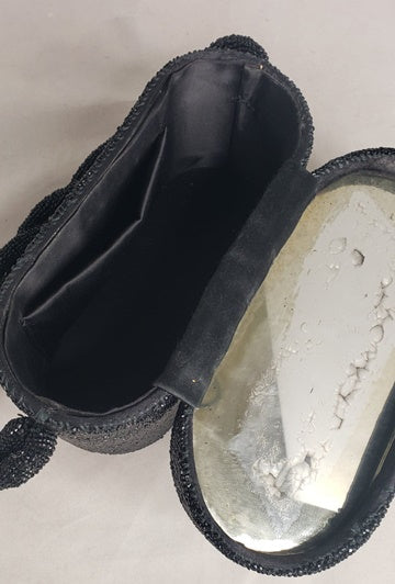 Vintage Black Micro Beaded Handbag