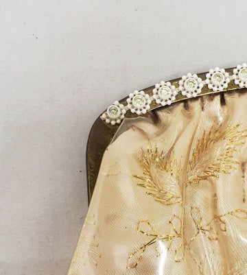 1950's Fabric Encased Plastic Cocktail Handbag