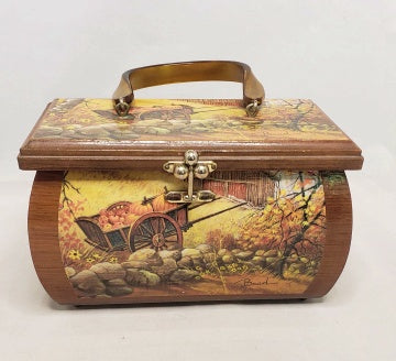 Vintage Fall Decoupage Box Purse