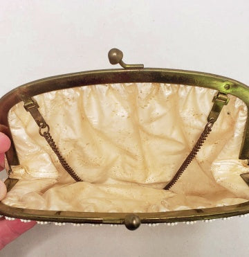 1950's Fabric Encased Plastic Cocktail Handbag