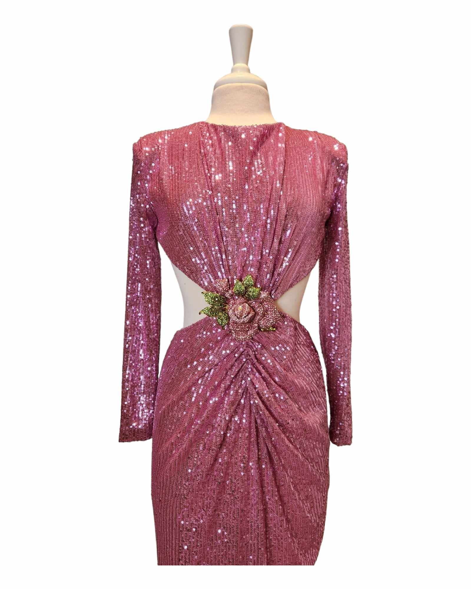 knee length dresses for ladies Backless Sequined Gown – Sparrow To Dragonfly