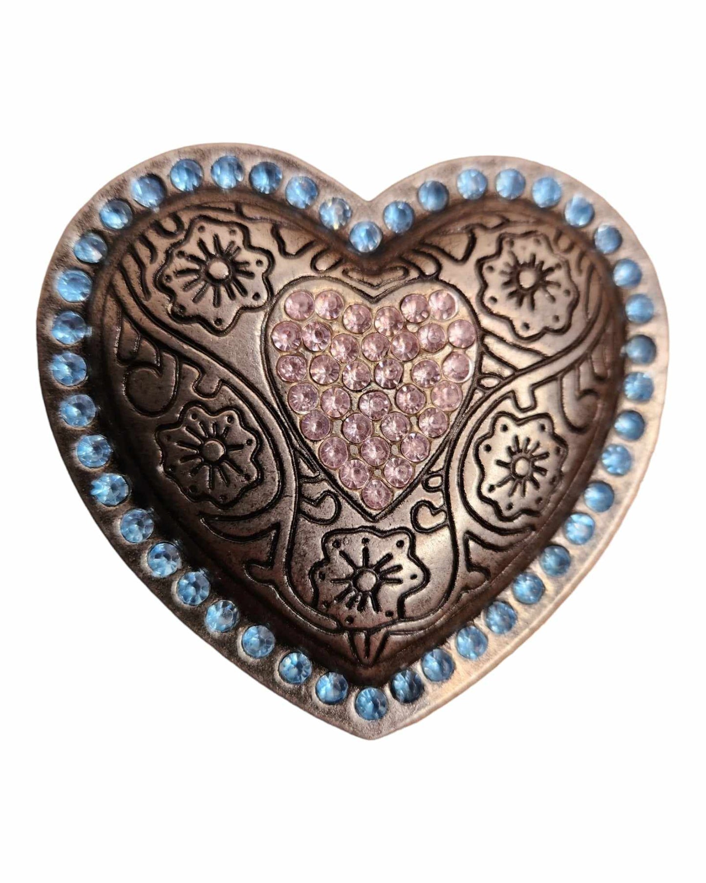 Rhinestone Heart Belt Buckle