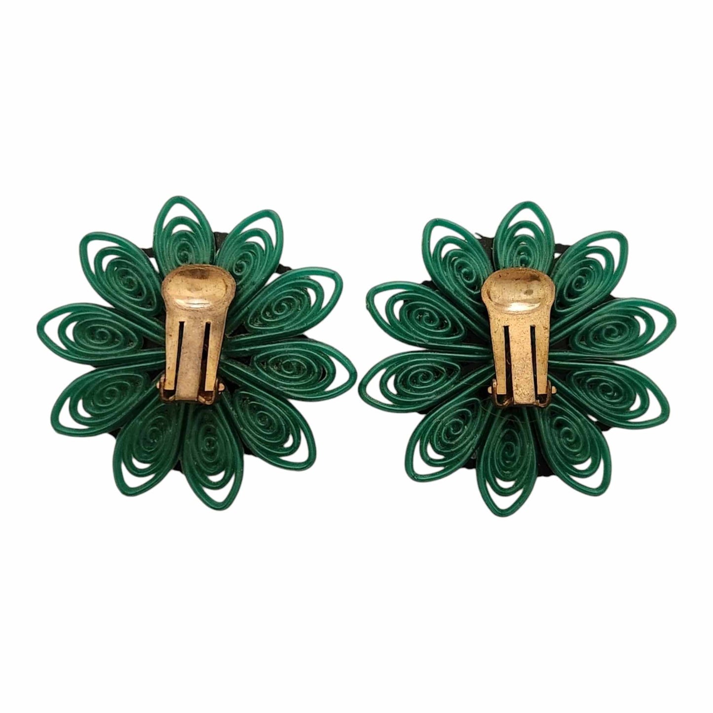 Green Flower Featherweight Earrings