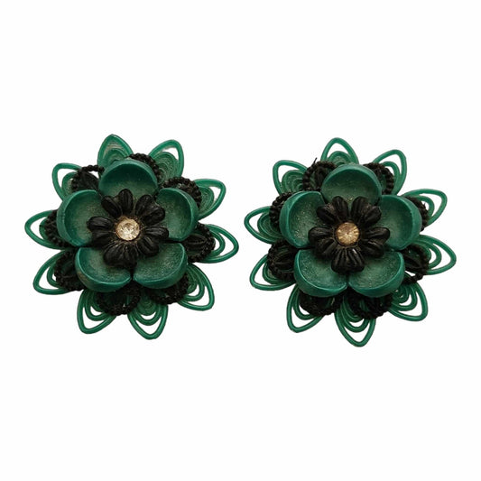 Green Flower Featherweight Earrings