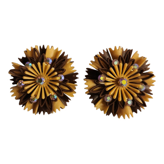 Brown / Tan Embellished Featherweight Earrings