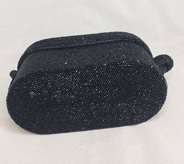 Vintage Black Micro Beaded Handbag