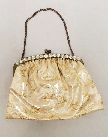 1950's Fabric Encased Plastic Cocktail Handbag