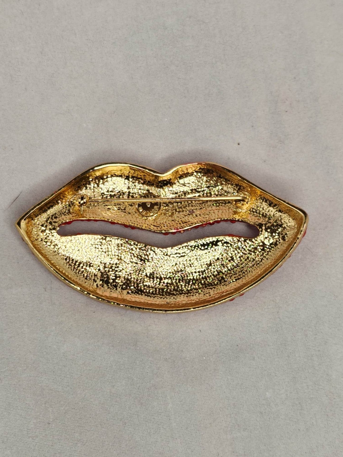 Butler & Wilson Rhinestone Lips Brooch