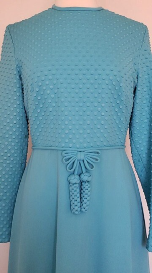 70's Turquoise Long Sleeve Maxi